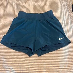 Nike Women's Teal Athletic Shorts with White Swoosh